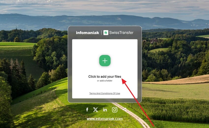 add files on swisstranfer