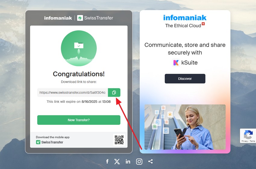 copy link and proceed