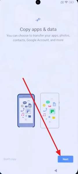 choose the next button