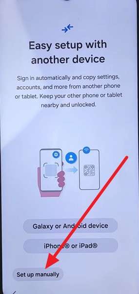 pick set up manually option