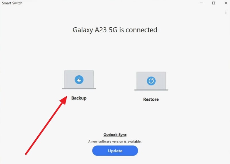choose backup on smart switch tool