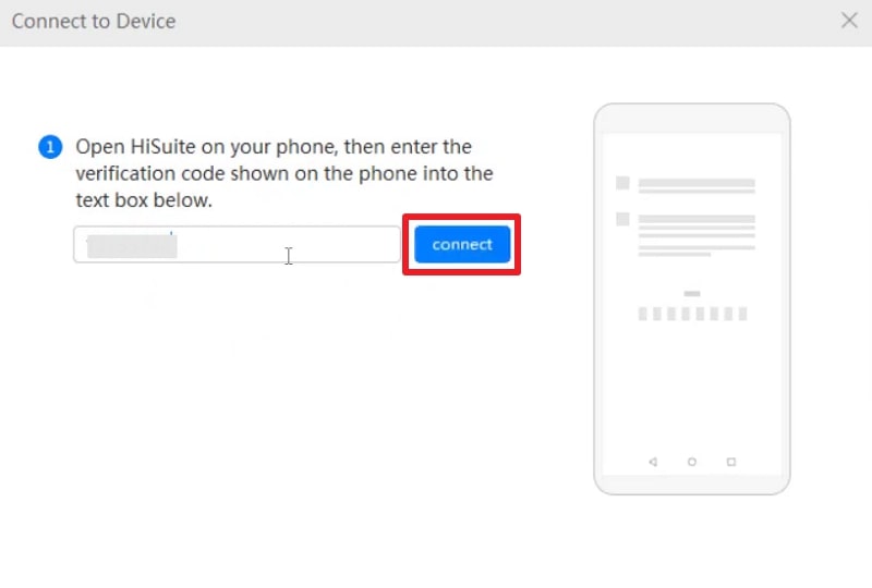 enter code on huawei hisuite