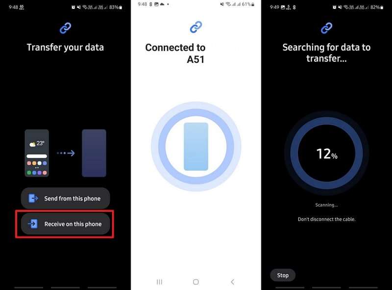 receive on phone after connection