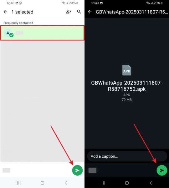 use send button whatsapp