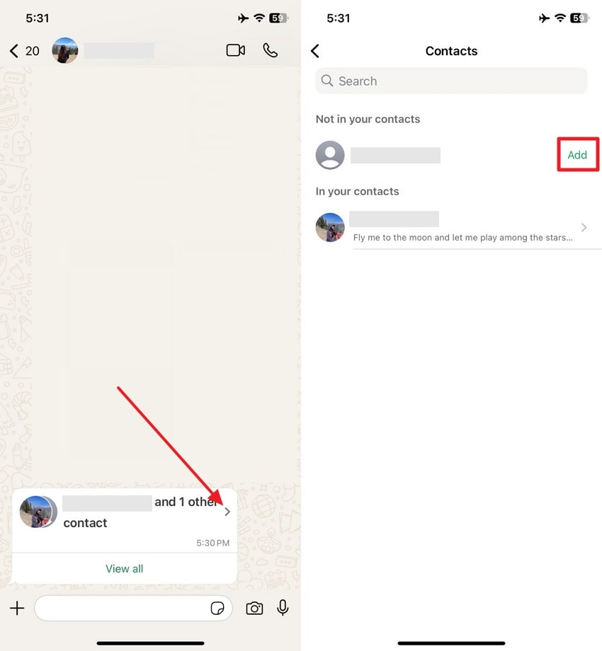 view and add contacts iphone