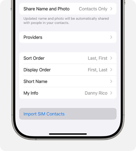 import contacts iphone 17