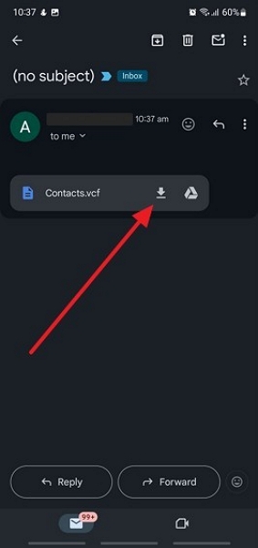 download vcf file on samsung