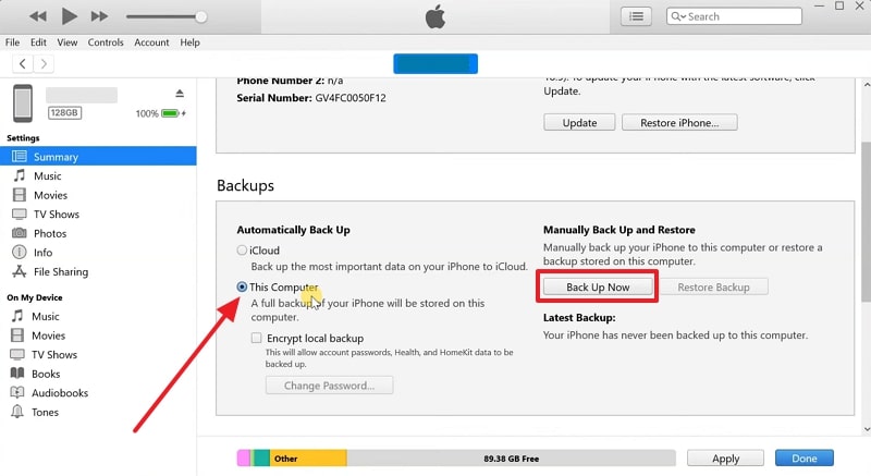 backup ipad data to itunes