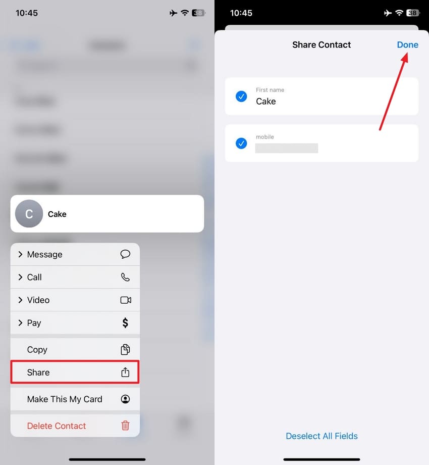 hold and share certain contact
