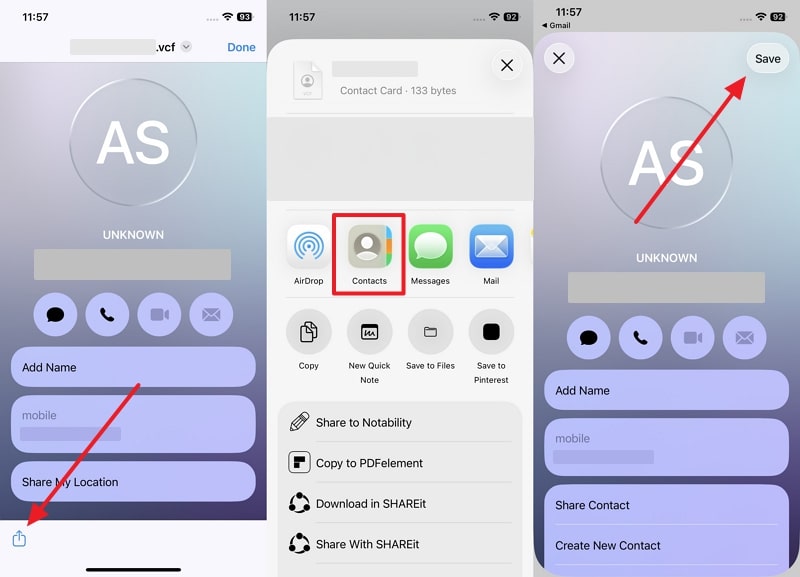 download vcf file to new iphone