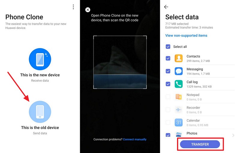 select iphone data to transfer