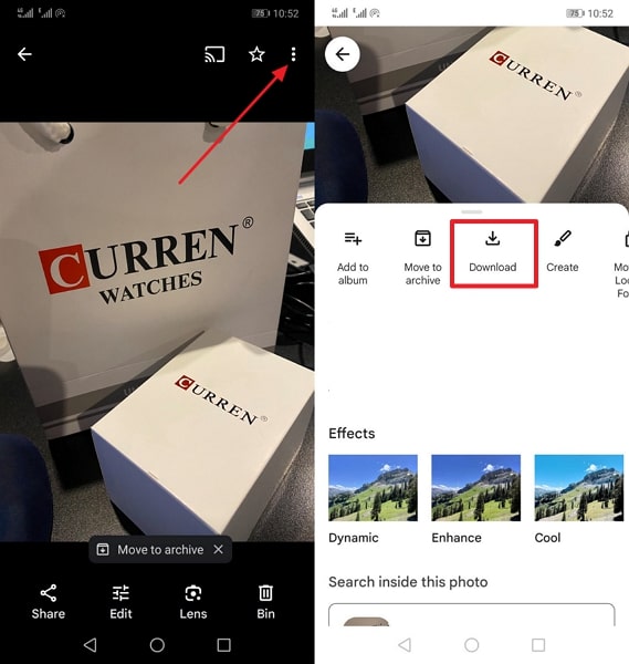 download google photos data to pixel
