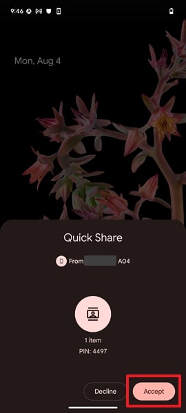 receive samsung contacts on lg