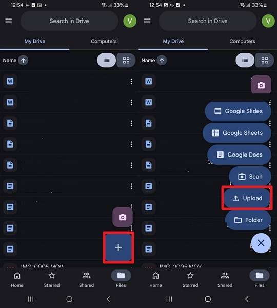 upload files to google drive