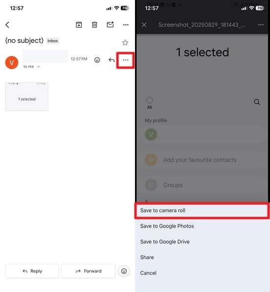 save received email on iphone air