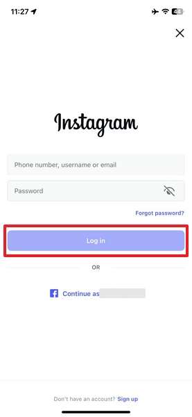 log in account new phone