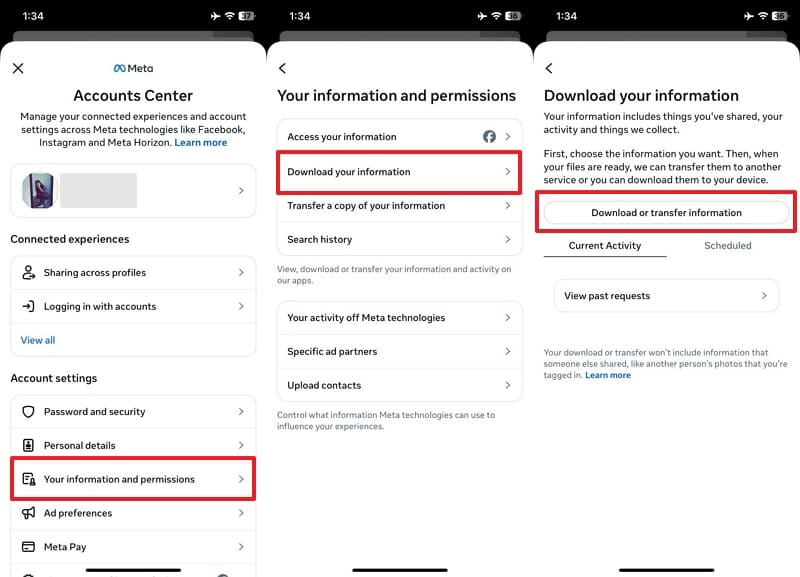 download or transfer information
