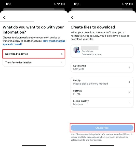 create files and download