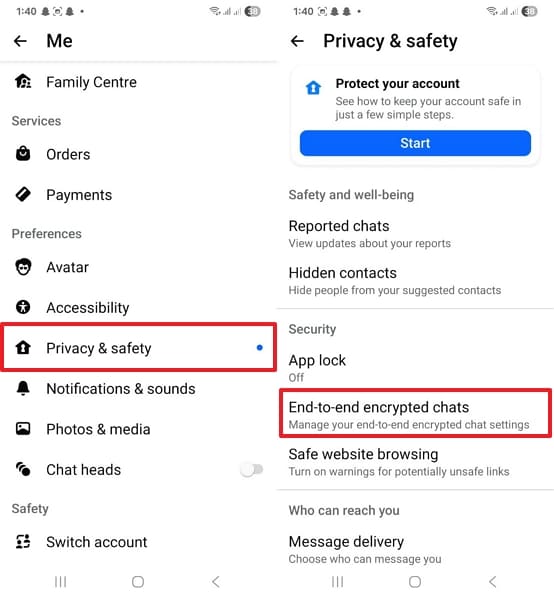 privacy and security settings android