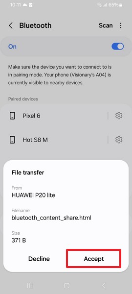 accept music on android