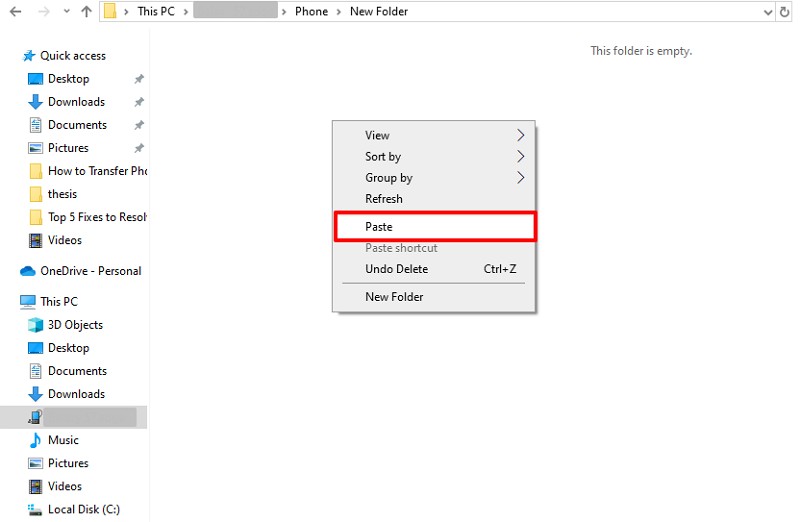 paste music on android storage