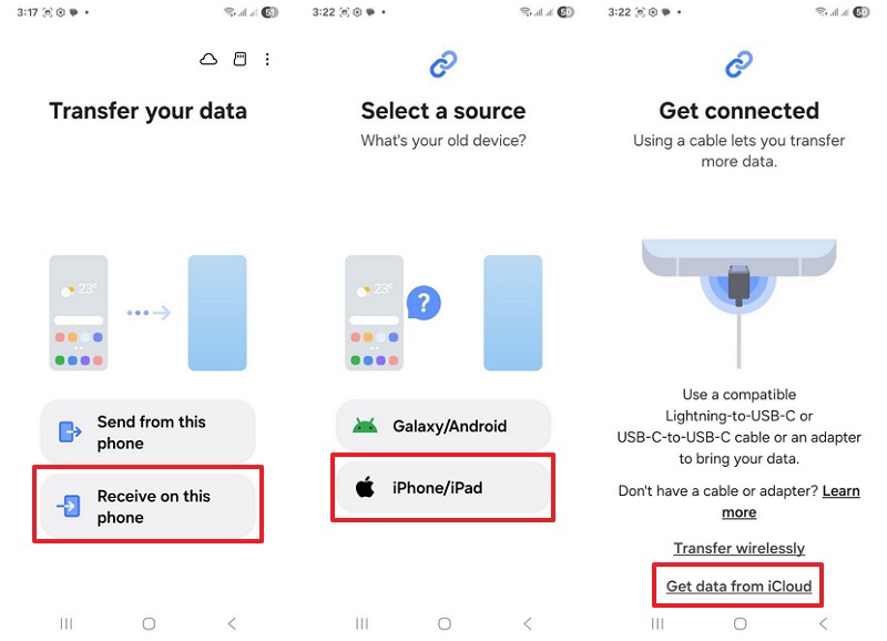 choose get icloud data