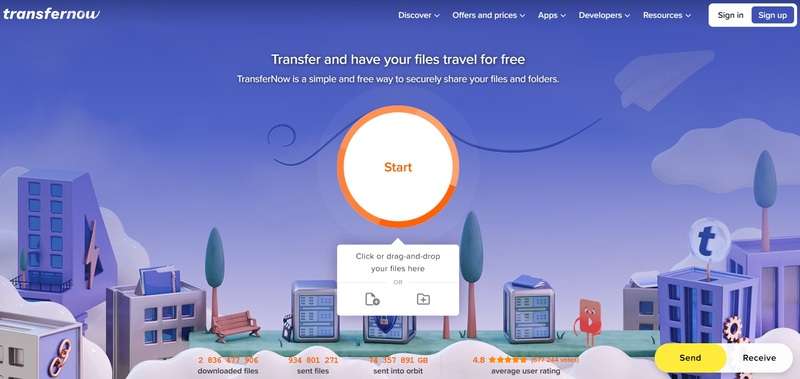 using transfer now website