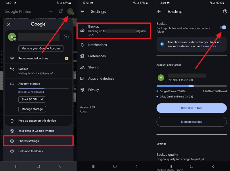 backup android photos to google photos