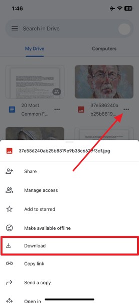 download android photos from google drive