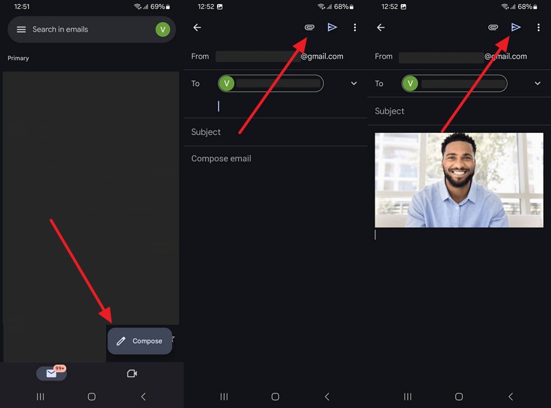 send photos to iphone through email