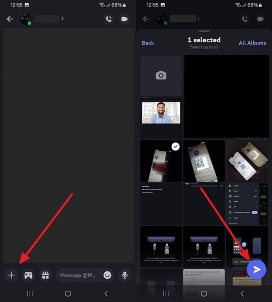 select photo and send through discord