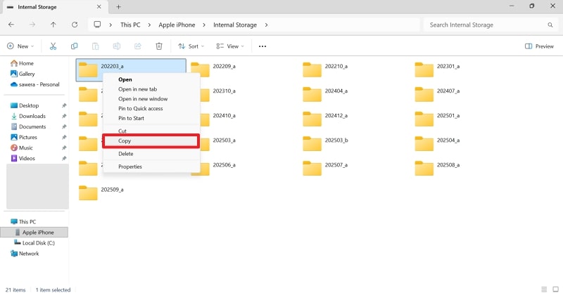 access iphone photos through file explorer