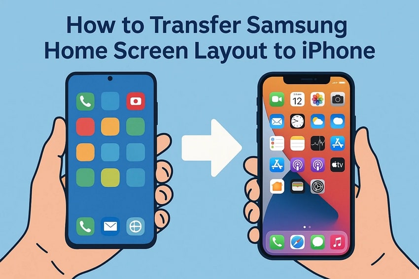 transfer samsung home screen layout iphone