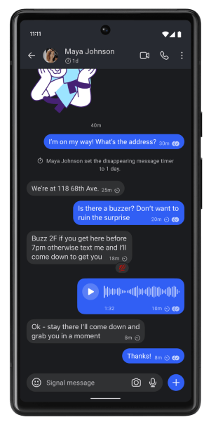 take screenshot of signal chats