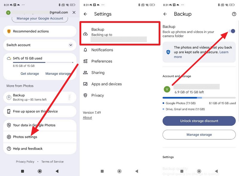 backup google photos