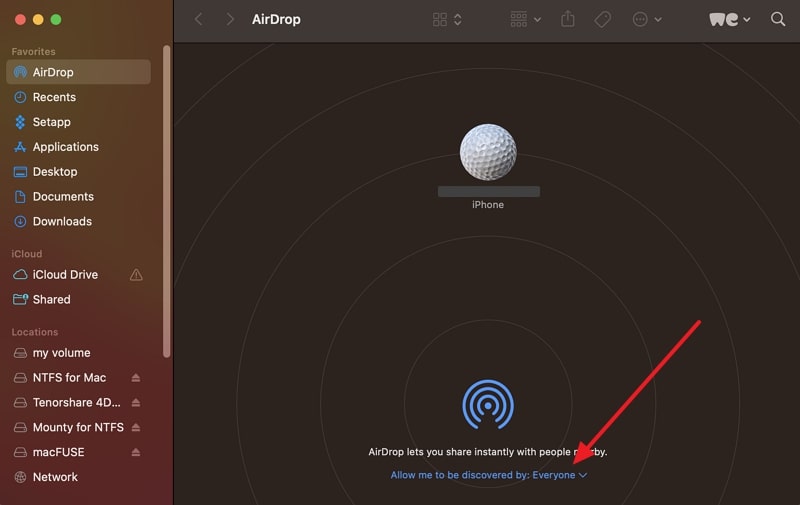 allow airdrop discovery from mac