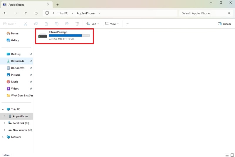 get to internal storage
