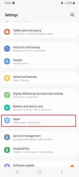 app settings android