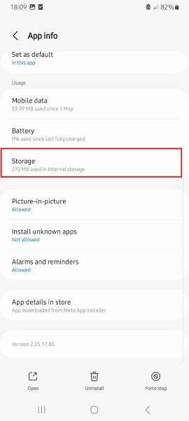 whatsapp storage settings android