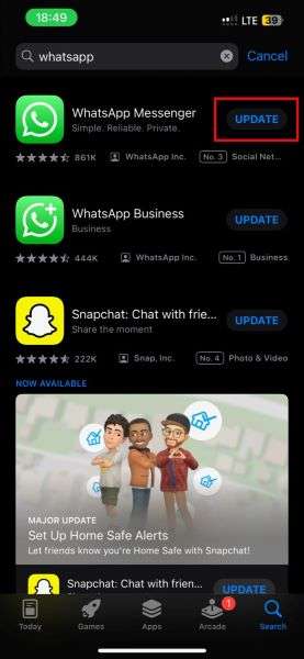 how to update whatsapp