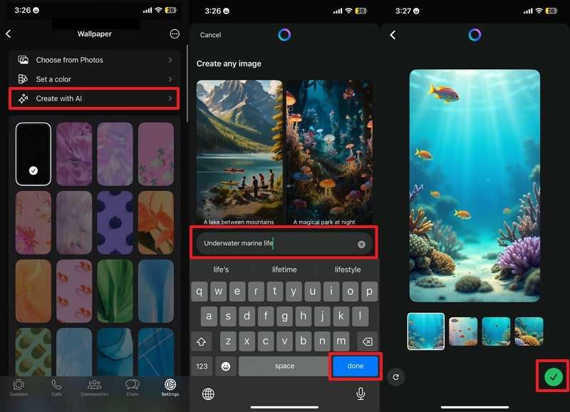 generate whatsapp ai background on iphone