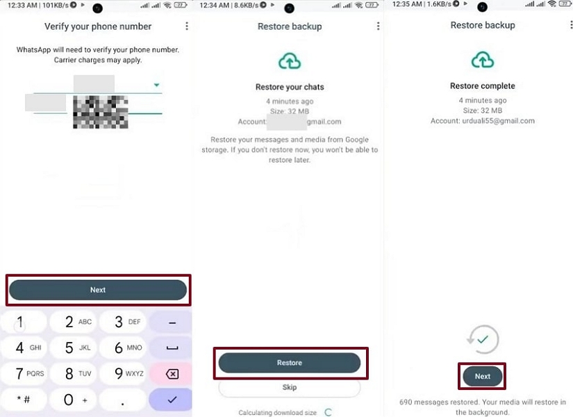 restore whatsapp business from google drive