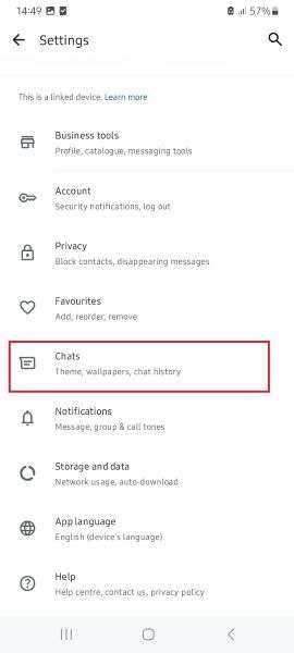 whatsapp private processing settings android