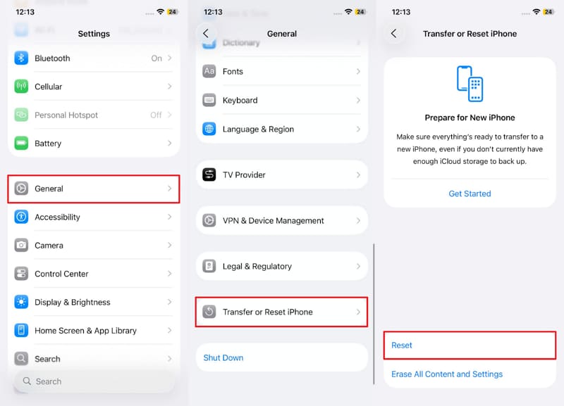 access reset network settings on iphone