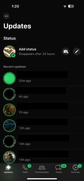 check whatsapp status manually
