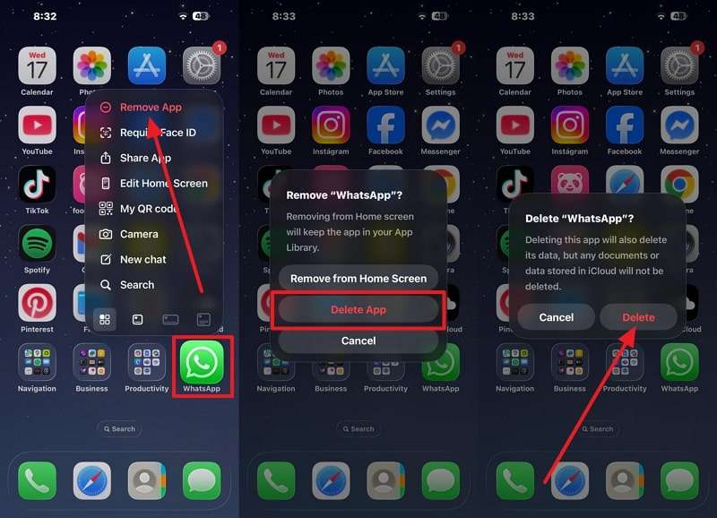 iphone whatsapp removal