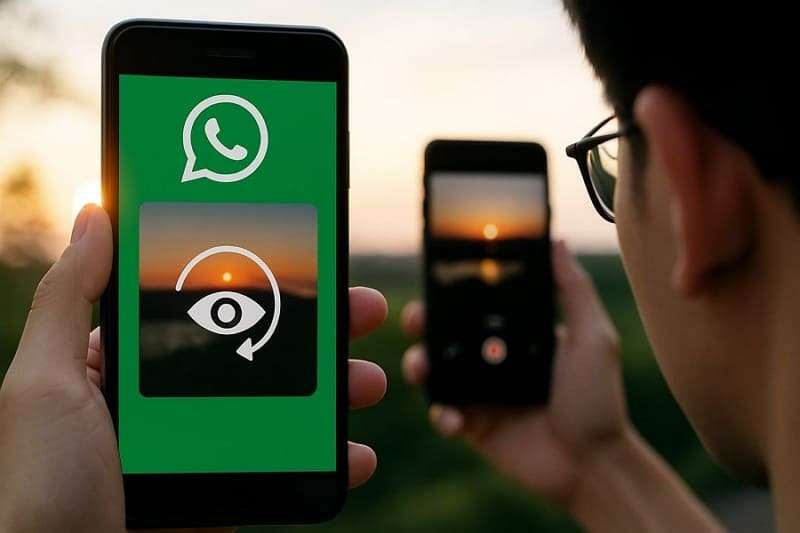 use another phone to record view once