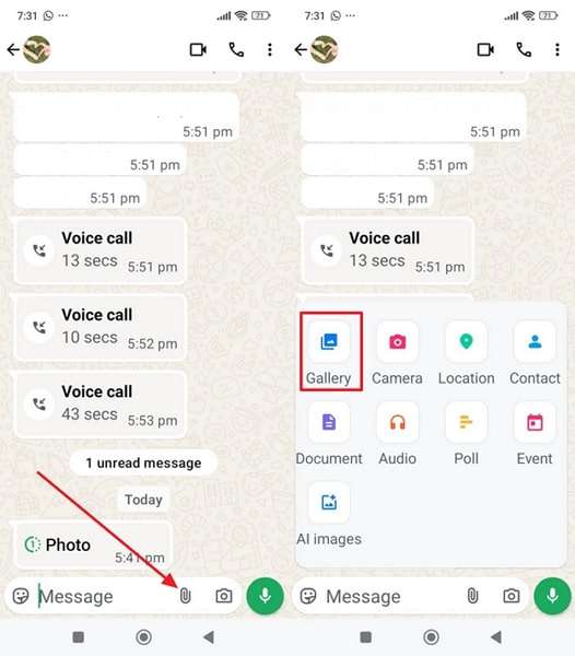 choose content from gallery