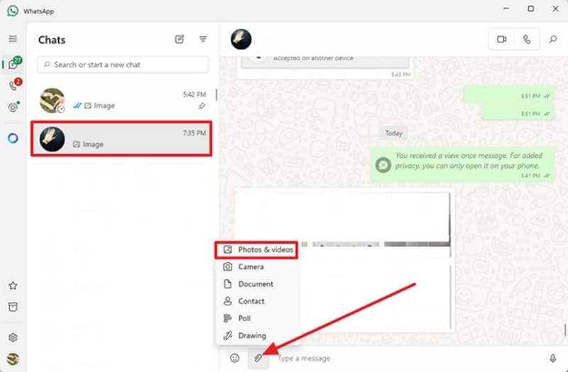 select photos and video option