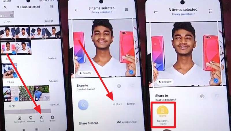 choose mi share option